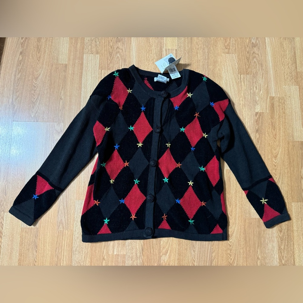 Vintage Bonnie and Bill by Holly 80s Sweater Cardigan NWT Size Large